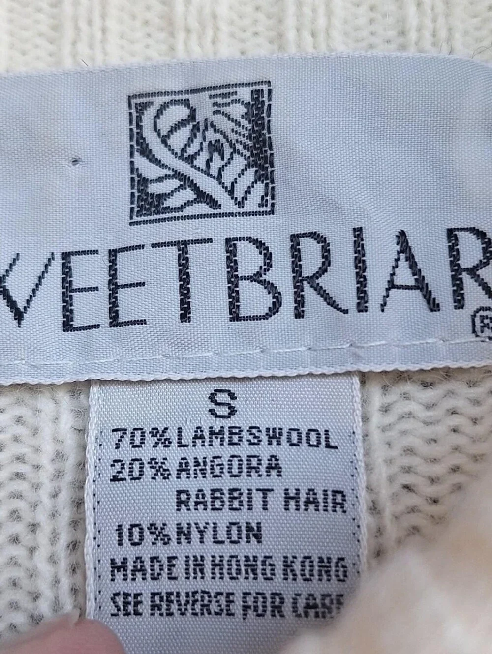 Sweetbriar Womens S Vintage Ivory Cable Knit Sweater Fisherman Preppy Old Money